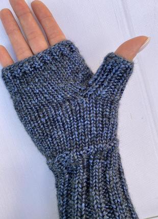 Митенки вязаные рукавички женские ручная работа розпродаж рукавички без пальців