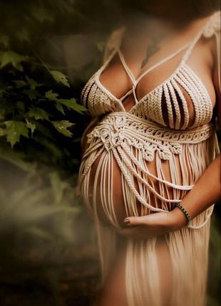Сукня (плаття) макраме для фотосесій вагітності