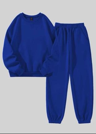 Распродажа синий спортивный костюм свитшот + джоггеры