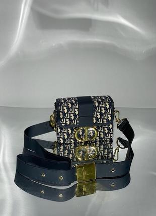 Женская сумка christian dior 30 montaigne bag blue/beige2 фото
