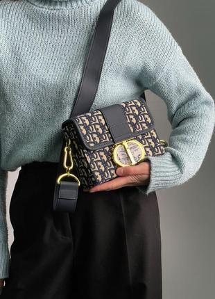 Жіноча сумка christian dior 30 montaigne bag blue/beige3 фото