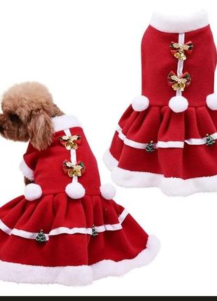 Рождественское платье для маленьких собак1 фото
