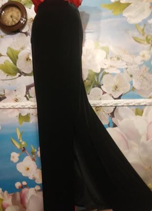 Роскошная бархатная велюровая юбка в пол с  разрезом на боку 16 р3 фото