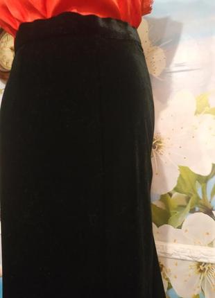 Роскошная бархатная велюровая юбка в пол с  разрезом на боку 16 р6 фото