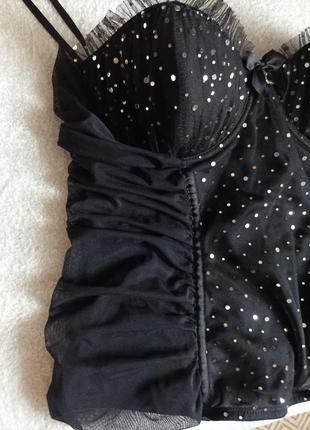 Шикарный брендовый черный корсет от "ann summers"2 фото