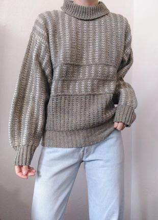 Винтажный свитер шерстяной джемпер винтаж пуловер реглан лонгслив кофта винтаж свитер оверсайз италия9 фото