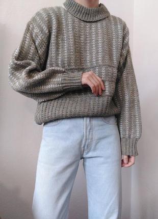 Винтажный свитер шерстяной джемпер винтаж пуловер реглан лонгслив кофта винтаж свитер оверсайз италия8 фото
