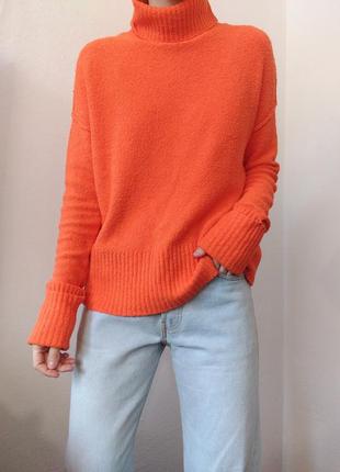 Оранжевый свитер гольф джемпер пуловер реглан лонгслив кофта оранжевая