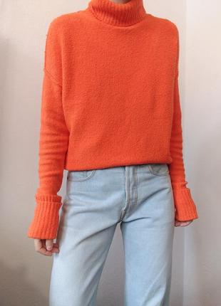 Оранжевый свитер гольф джемпер пуловер реглан лонгслив кофта оранжевая4 фото