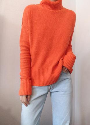 Оранжевый свитер гольф джемпер пуловер реглан лонгслив кофта оранжевая5 фото