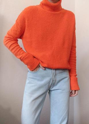 Оранжевый свитер гольф джемпер пуловер реглан лонгслив кофта оранжевая3 фото