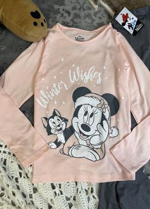 Пижама minnie mouse disney 6-7-8 122-128 рождественская новогодняя мини минни маус розовая серая белая костюм2 фото