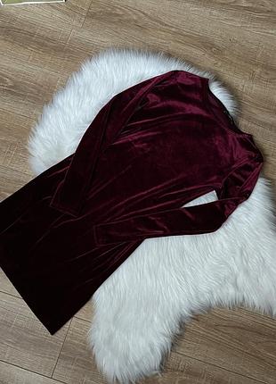 Плаття бархат велюр бордове