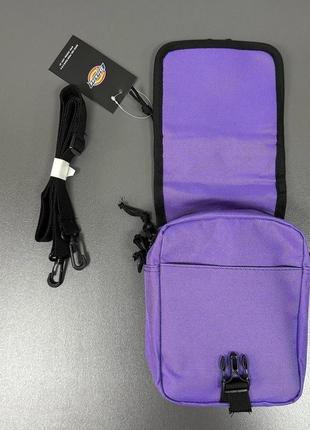 Месенджер dickies сірий/фіолетовий, барсетка дікіс, сумка через плече унісекс3 фото