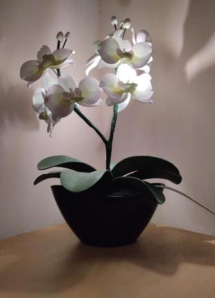 Светильник орхидея в кашпо