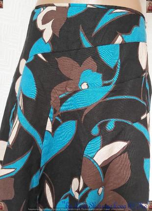 Фирменная monsoon юбка миди со 100 % льна в красочные крупные цветы, размер м-л8 фото
