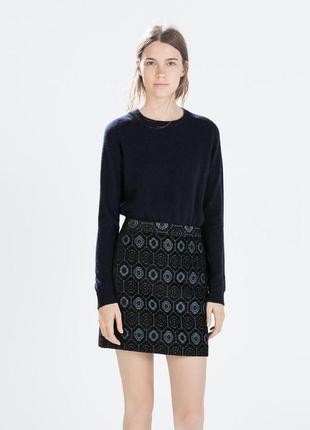 Стильная брендовая юбка мини "zara" в стиле gucci. размер m.1 фото