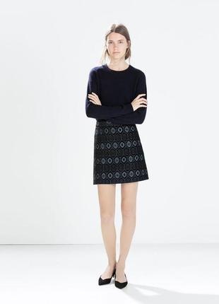 Стильная брендовая юбка мини "zara" в стиле gucci. размер m.3 фото