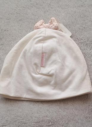 Детская шапочка для новорожденных, шапка ддя девочки, хлопковый чепчик, шапочка с бантиком5 фото