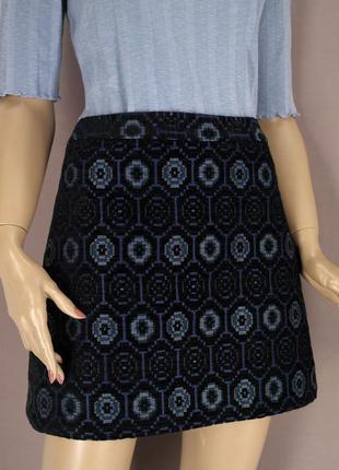 Стильная брендовая юбка мини "zara" в стиле gucci. размер m.7 фото