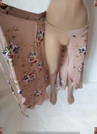 Новая красивая нарядная юбка в пол/длинная юбка на запах в цветах, размер л-хл5 фото