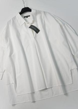 Біла бавовняна вільна сорочка5 фото