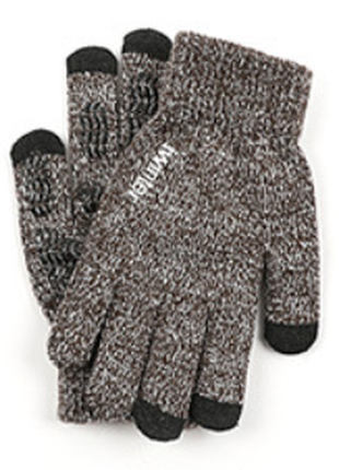 Зимові теплі рукавички iwinter для сенсорних екранів чоловічі жіночі size s чорний / білий