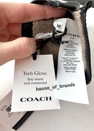 Чоловічі брендові шкіряна рукавички coach tech napa gloves оригінал перчатки рукавиці коач коуч шкіра на подарунок хлопцю подарунок чоловіку5 фото