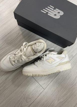 Кроссовки new balance 550 бежевые кожа (40,5 размер) оригинал7 фото