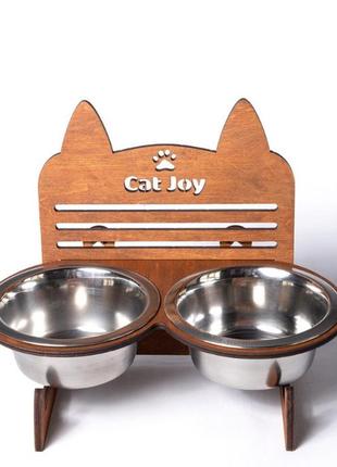 Кормушка для котов cat joy дуб1 фото