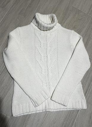 Білий светр, светрик, пуловер, кофта, зимовий, зимова, тепла2 фото