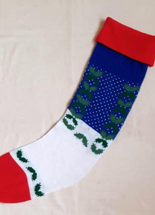 Новорічний носок для різдвяних подарунків і прикрашання будинку2 фото