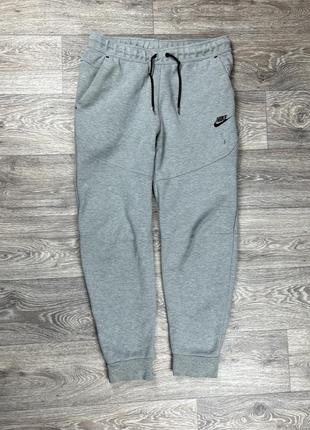 Nike tech fleece  штаны м размер спортивные на манжете серые оригинал