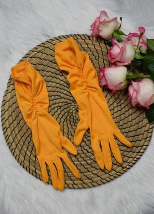 Перчатки перчатки персиковые абрикосовые со стяжкой