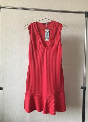 Червона сукня сарафан від boohoo3 фото