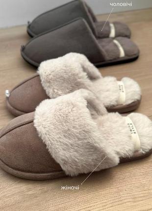 Тапочки ugg домашние меховые замшевые тапочки мягкие для дома6 фото