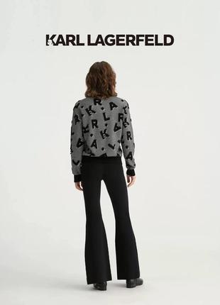 Серый свитер karl lagerfeld с буквами женский4 фото