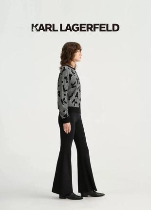 Серый свитер karl lagerfeld с буквами женский5 фото