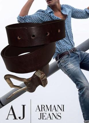 Шкіряний ремінь armani jeans (l-xl) італія1 фото
