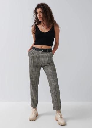Классические брендовые серые брюки от "zara woman", средняя посадка