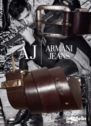 Кожаный ремень armani jeans (l-xl) имело5 фото