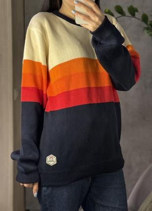 Мужской свитер полосатый оранжевый french disorder5 фото