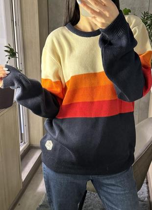 Мужской свитер полосатый оранжевый french disorder4 фото