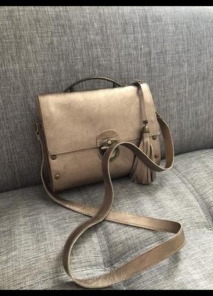 Сумка з натуральної шкіри і дерева