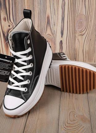 Кеды женские на платформе converse chuck 70 hi black\white4 фото