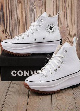 Кеды женские на платформе converse run star hike white