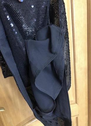 Новое чёрное короткое платье в пайетки 50-52 р h&m6 фото
