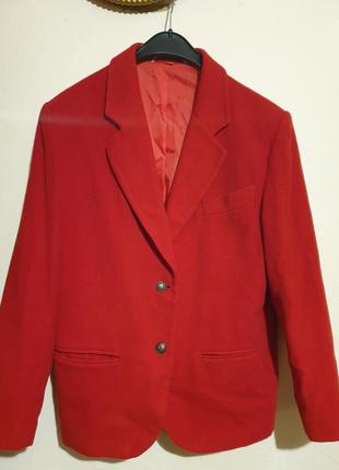 Красный винтажный шерстяной пиджак2 фото