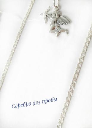 Серебряный набор: серебряная цепочка 50см, 55см, 60см и кулон, серебро 925 пробы3 фото