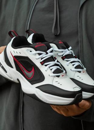 Мужские кроссовки nike air monarch white black red 41-42-43-44-451 фото